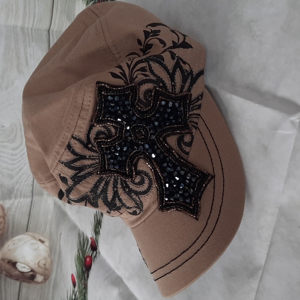 KBethos Adjustable Sequin Cross Hat